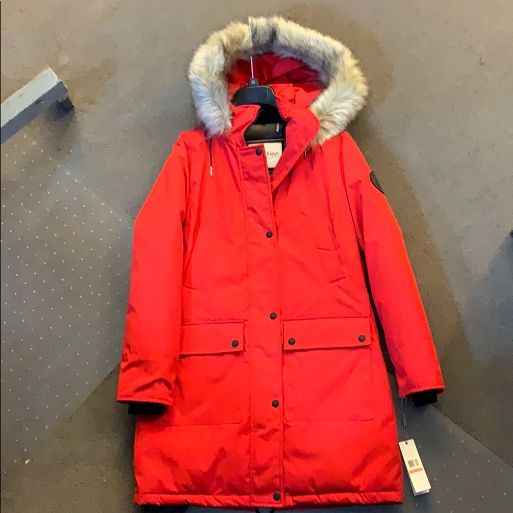 NWT red Calvin Klein Performance XS coat